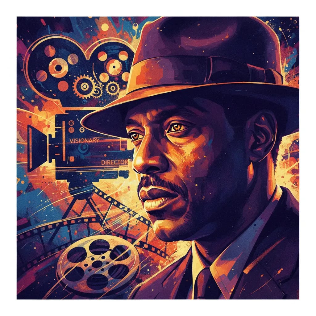 Artistic portrait of Denzel Washington