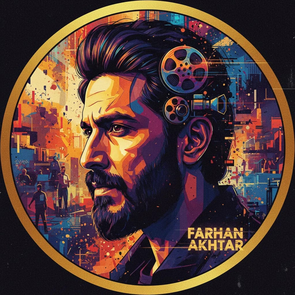Artistic portrait of Farhan Akhtar