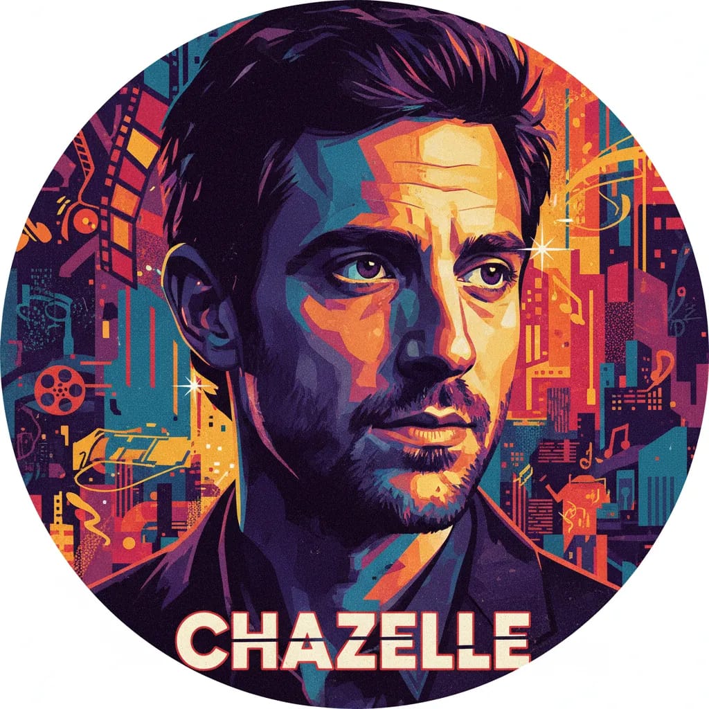 Artistic portrait of Damien Chazelle