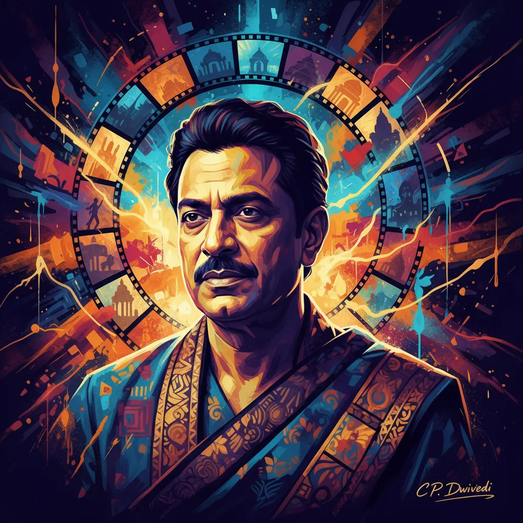 Artistic portrait of Chandra Prakash Dwivedi