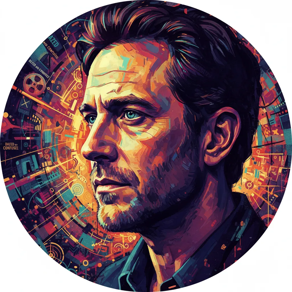 Artistic portrait of Richard Linklater
