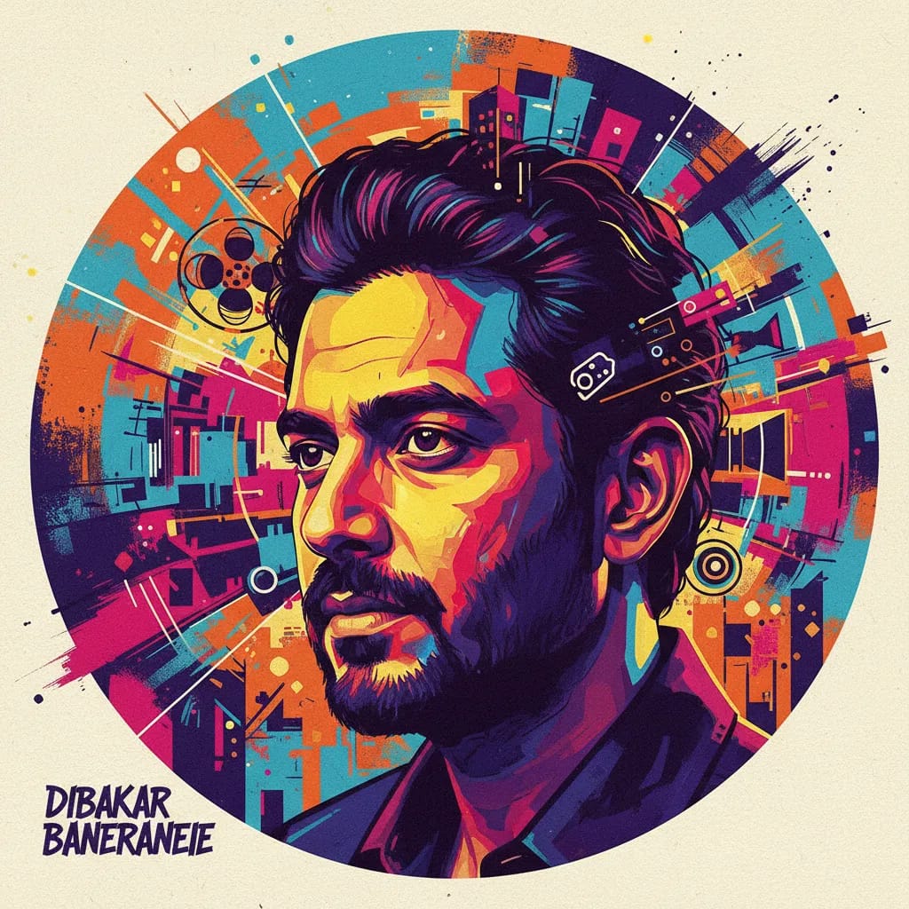 Artistic portrait of Dibakar Banerjee
