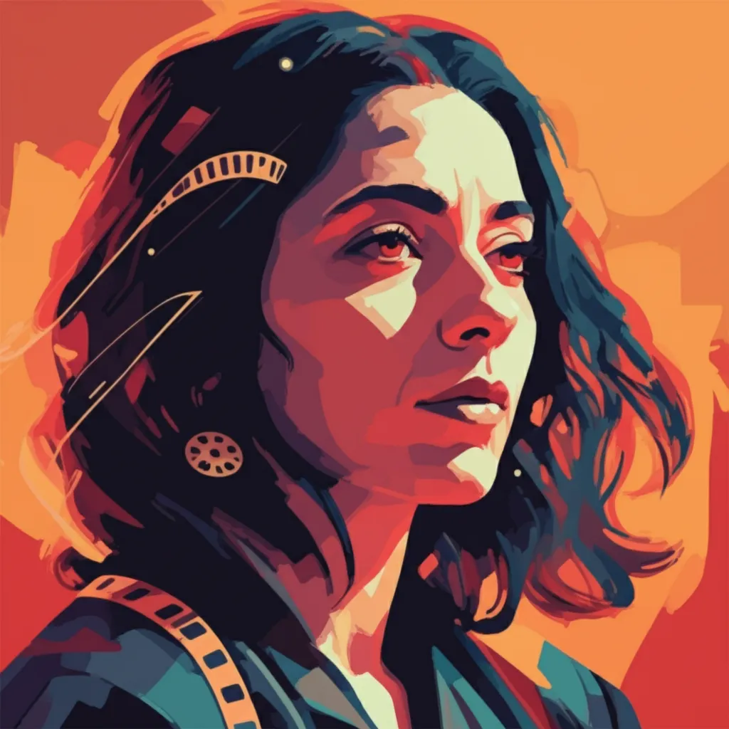 Artistic portrait of Marjane Satrapi