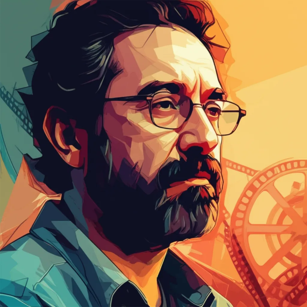 Artistic portrait of Bahman Ghobadi